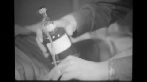 Soldier donating blood Stock Footage 37593656
