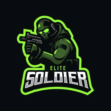 Soldier esport logo Stock Illustration