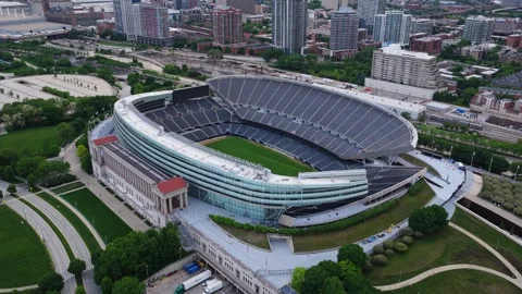 Soldier Field stadium in Chicago showcasing modern architecture and classical co Stock Footage 337897352