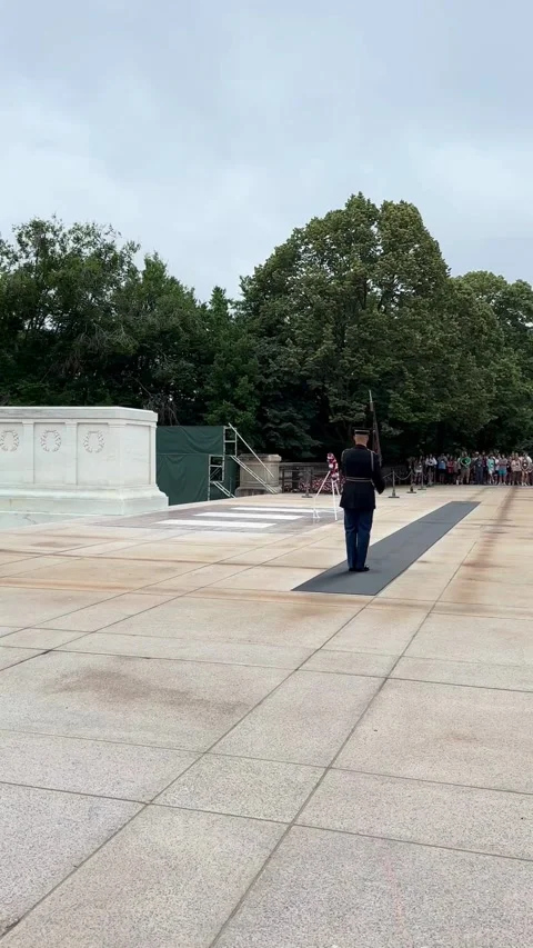Soldier Guarding the Tomb of the Unknown Soldier Stock Footage 316980322