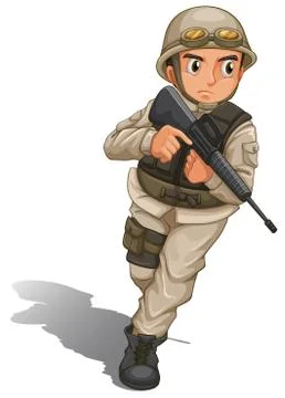 A soldier with a gun Illustrazione stock