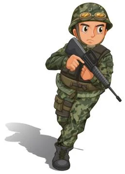 A soldier with a gun 스톡 일러스트