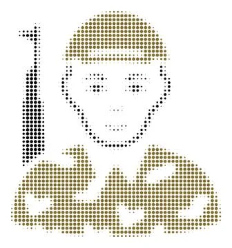Soldier Halftone Icon Illustrazione stock