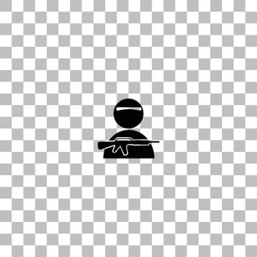 Soldier icon flat Stock Illustration