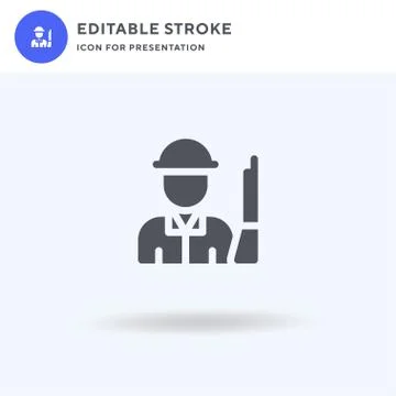 Soldier icon vector, filled flat sign, solid pictogram isolated on white, logo Stock Illustration