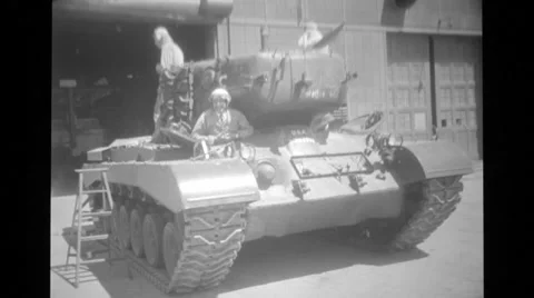 Soldier inside the tank Stock Footage
