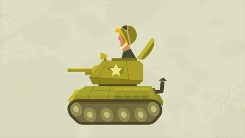 Soldier Looking From Inside The Tank Stock Footage 232227170