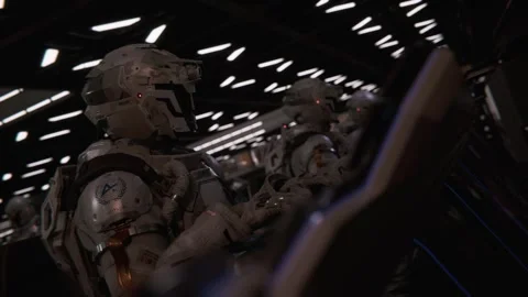 Soldier Operating Futuristic Computer During Training 01 스톡 동영상 259478521