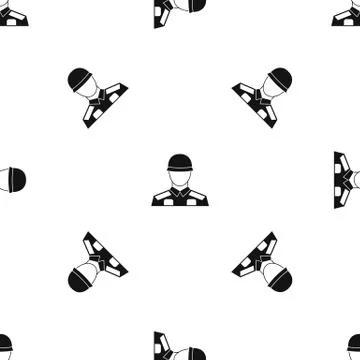 Soldier pattern seamless black Illustrazione stock