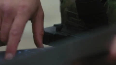 Soldier pointing at map closeup Stock Footage 275094422