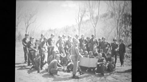 Soldier pointing out location on map during training Stock Footage 37591916
