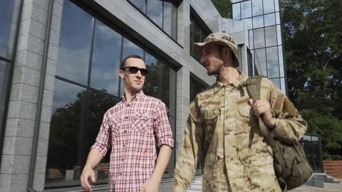 The soldier returns home Stock Footage 115830743