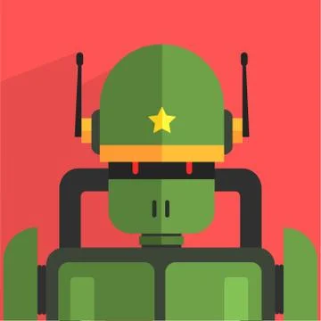 Soldier Robot Character Illustrazione stock