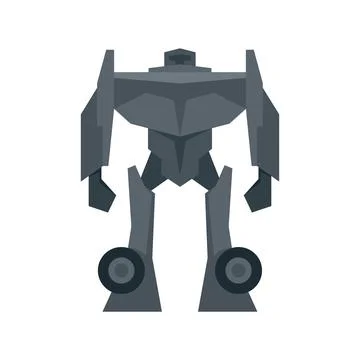 Soldier robot transformer icon flat isolated Stock Illustration