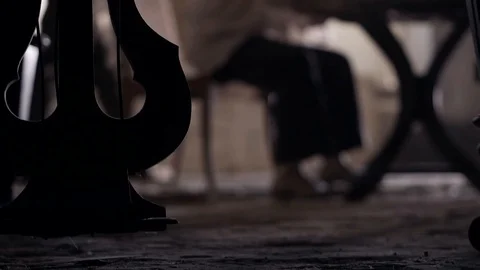 Soldier of the Russian army interrogates a suspect, an elderly man with a beard Stock Footage 100372628