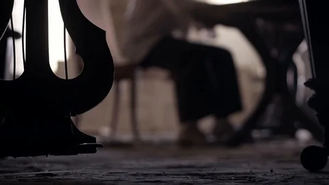 Soldier of the Russian army interrogates a suspect, an elderly man with a beard Stock Footage 100372630