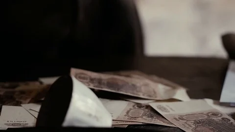 Soldier of the Russian army interrogates a suspect, an elderly man with a beard Video stock 100372931