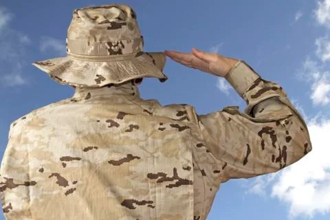 Soldier saluting Stock Photos