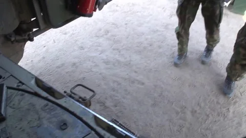 Soldier Sends a Huge 155mm Shell to the Artillery Howitzer Stock Footage 120947648