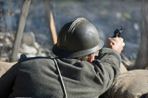 Soldier shooting Stock Photos