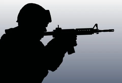 Soldier silhouette Stock Illustration