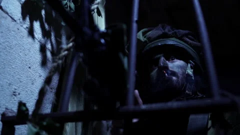 A soldier smoking Stock Footage 156957007