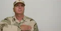 Soldier Stand Right Position Heart Hand Arm Saluting Desert Camouflage Uniform 4k or 4k+ Resolution