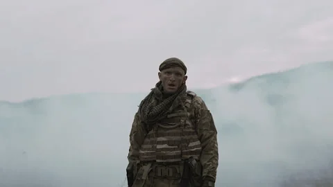 Soldier suffer concussion Stock Footage 135549785