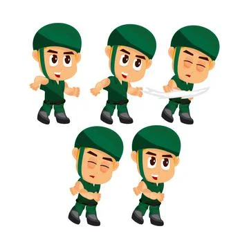 Soldier throw game character for creating shooter action games Stock Illustration