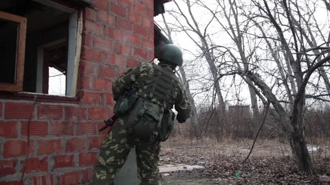 Soldier Throws Hand Grenade Stock Footage 82400374