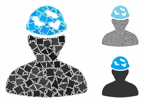 Soldier under spotted helmet Composition Icon of Joggly Elements 스톡 일러스트