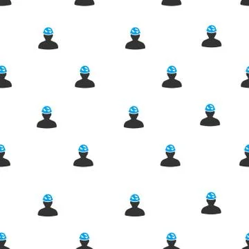 Soldier under Spotted Helmet Flat Vector Seamless Pattern 스톡 일러스트