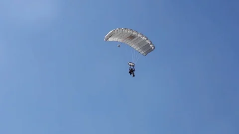 Soldier in uniform parachuting Stock Footage 103602714