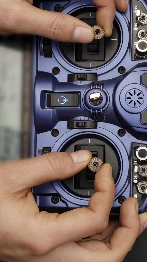 Soldier uses remote control to fly drone during combat operations on front line 스톡 동영상 323840802