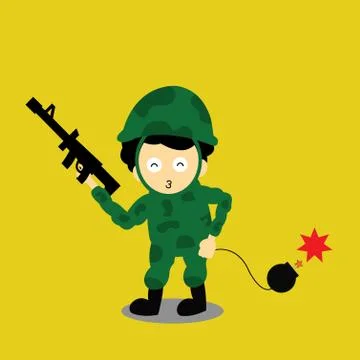 Soldier vector cartoon Stock Illustration