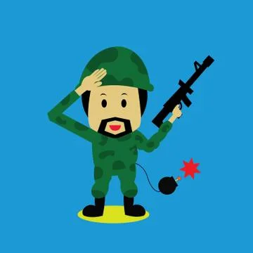 Soldier vector cartoon Stock Illustration