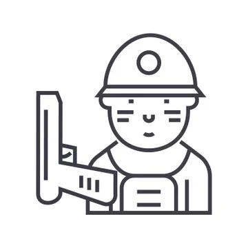 Soldier vector line icon, sign, illustration on background, editable strokes Stock Illustration