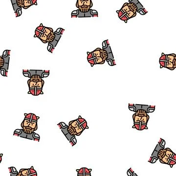 Soldier viking medieval vector seamless pattern Stock Illustration