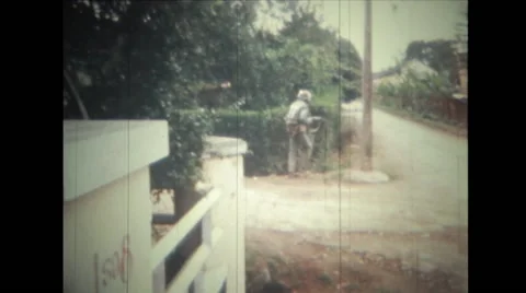 Soldier walking and tank rolling on street Stock Footage