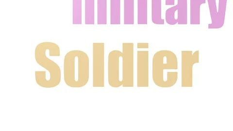 Soldier Word Cloud Animated On White Background Video stock 103097512