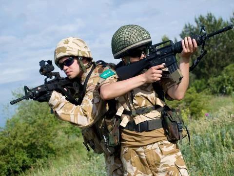 Soldiers in action Stock Photos