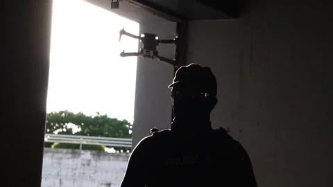 Soldiers are Using Drone for Scouting During Military Operation Stock Footage 243199271