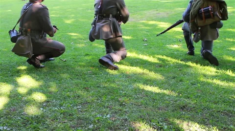 Soldiers attacking enemies Stock Footage 58892572