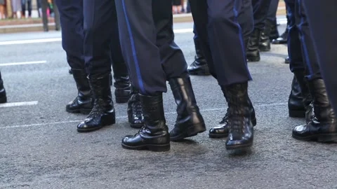 Soldiers awaiting the start of the parade Stock Footage 101870878
