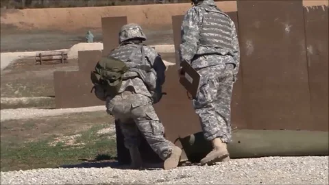 Soldiers conduct basic training during one station unit training - 2015 Stock Footage 105794301