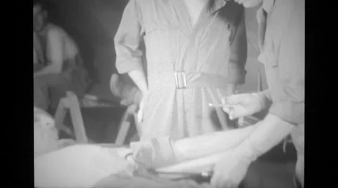 Soldiers donating blood Stock Footage
