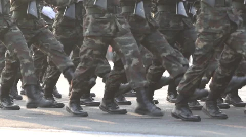 Soldiers during parade Stock Footage 60695388