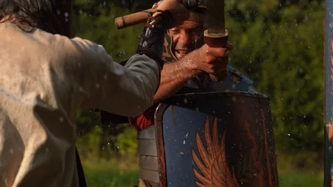 Soldiers fighting, slow motion Stock Footage 86459308