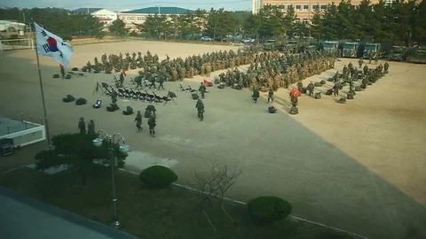 Soldiers in formation. Stock Footage 105063420