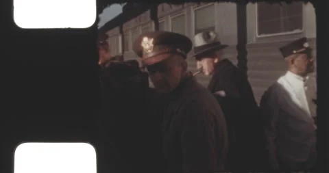 Soldiers getting off a train Stock Footage 233165754